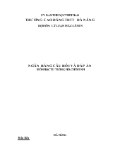 Ngân hàng câu hỏi và đáp án môn học tư tưởng Hồ Chí Minh