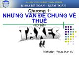 Những vẫn đề chung về thuế