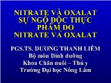 Sự ngộ độc thực phẩm do nitrate & oxalate