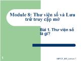 Thư viện số và Lưu trữ truy cập mở