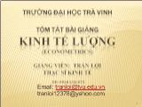 Tóm tắt bài giảng kinh tế lượng Chương 1