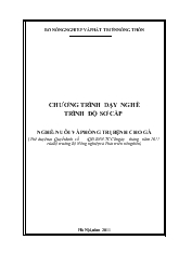 Trình dạy nghề trình độ sơ cấp nghề- Nuôi và phòng trị bệnh cho gà