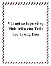 Vài nét sơ lược về sự Phát triển của Triết học Trung Hoa