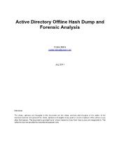 Active Directory Offline Hash Dump and Forensic Analysis