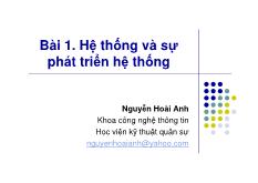 Bài 1 Hệ thống và sự phát triển hệ thống