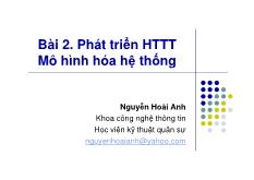 Bài 2 Phát triển HTTT mô hình hóa hệ thống