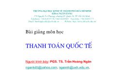 Bài giảng môn học thanh toán quốc tế Phương tiện thanh toán quốc tế  hối phiếu