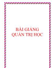 Bài giảng quản trị học