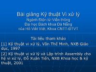 Bài giảng vi xử lý chương 2 vi xử lý và hệ thống vi xử lý