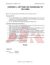 Bài tập kế toán các khoản đầu tư tài chính