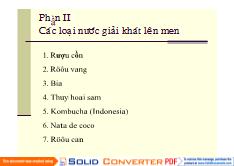 Các loại nước giải khát lên men