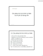 Các phép tính tài chính cơ bản và chi phí sử dụng vốn