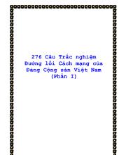 Hai trăm bảy sáu câu trắc nghiệm đường lối cách mạng của đảng cộng sản Việt Nam (phần ii)
