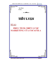 Tiểu luận Chiến lược marketing của Cocacola