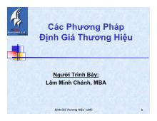 Các phương pháp định giá thương hiệu