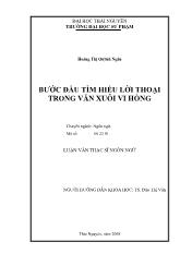 Đề tài Bước đầu tìm hiểu lời thoại trong văn xuôi Vi Hồng