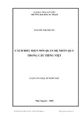 Đề tài Cách biểu hiện mối quan hệ nhân quả trong câu Tiếng Việt