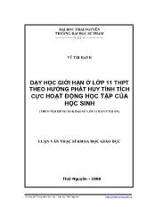 Đề tài Dạy học giới hạn ở lớp 11 thpt theo hướng phát huy tính tích cực hoạt động học tập của học sinh