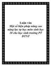 Đề tài Một số biện pháp nâng cao năng lực tự học môn sinh học 10 cho học sinh trường Phổ thông dân tộc nội trú
