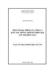 Đề tài Một số đặc điểm của thơ ca dân tộc mông thời kỳ hiện đại (từ 1945 đến nay)
