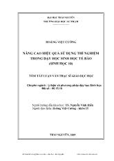 Đề tài Nâng cao hiệu quả sử dụng thí nghiệm trong dạy học sinh học tế bào (sinh học 10)