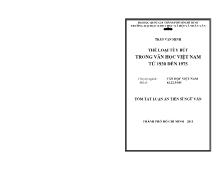 Đề tài Những đổi mới trong tiểu thuyết từ 1986