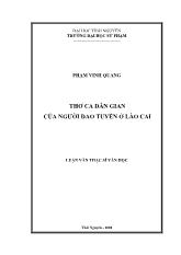 Đề tài Thơ ca dân gian của người dao tuyển ở Lào Cai