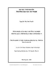 Đề tài Tích hợp giáo dục hướng nghiệp trong quá trình dạy học sinh học 9