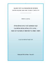 Đề tài Tình hình song ngữ khmer - Việt tại đồng bằng sông cửu long – một số vấn đề lý thuyết và thực tiễn