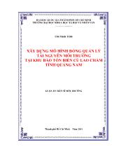 Đề tài Xây dựng mô hình đồng quản lý tài nguyên môi trường tại khu bảo tồn biển Cù Lao Chàm tỉnh Quảng Nam