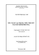 Đề tài Yếu tố kỳ ảo trong tiểu thuyết Nguyễn Bình Phương