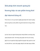 Giải pháp kinh doanh quảng bá thương hiệu và sản phẩm trong thời đại internet