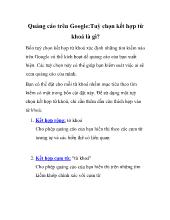 Quảng cáo trên Google - Tuỳ chọn kết hợp từ khoá là gì