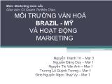 Môi trường văn hóa của nước Brazil và Mỹ ảnh hưởng đến hoạt động marketing