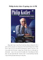 Philip Kotler bàn về quảng cáo và PR