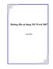 Hướng dẫn sử dụng MS Word 2007