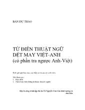 Từ điển thuật ngữ dệt may Việt - Anh