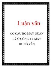 Đề tài Cơ cấu bộ máy quản lý ở công ty may Hưng Yên