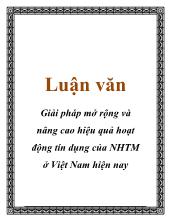 Đề tài Giải pháp mở rộng và nâng cao hiệu quả hoạt động tín dụng của ngân hàng thương mại ở Việt Nam hiện nay