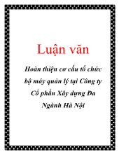 Đề tài Hoàn thiện cơ cấu tổ chức bộ máy quản lý tại công ty cổ phần xây dựng đa ngành Hà Nội
