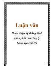 Đề tài Hoàn thiện hệ thống kênh phân phối của công ty bánh kẹo Hải Hà