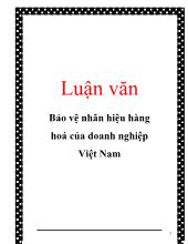 Luận văn Bảo vệ nhãn hiệu hàng hoá của doanh nghiệp Việt Nam