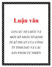 Luận văn Cơ cấu tổ chức và một số nhân tố kinh tế kĩ thuật của công ty tinh dầu và các sản phẩm tự nhiên (ENTEROIL)