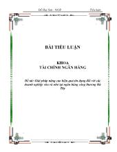 Tiểu luận Giải pháp nâng cao hiệu quả tín dụng đối với các doanh nghiệp vừa và nhỏ tại ngân hàng công thương Hà Tây