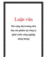 Chuyên đề Mở rộng thị trường tiêu thụ sản phẩm tại công ty phát triển công nghiệp năng lượng