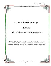 Chuyên đề Một số giải pháp nâng cao hiệu quả nâng cao sử dụng vốn lưu động tại nhà máy bánh kẹo cao cấp Hữu Nghị