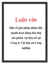 Chuyên đề Một số giải pháp nhằm đẩy mạnh hoạt động tiêu thụ sản phẩm vật liệu nổ tại công ty vật liệu nổ công nghiệp