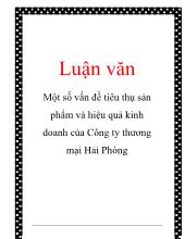 Chuyên đề Một số vấn đề tiêu thụ sản phẩm và hiệu quả kinh doanh của công ty thương mại Hải Phòng