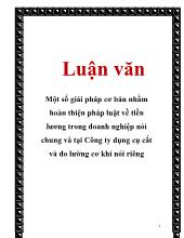 Chuyên đề Pháp luật về tiền lương và việc thực hiện tại công ty dụng cụ cắt và đo lường cơ khí