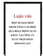 Đề tài Một số giải pháp nhằm nâng cao hiệu quả hoạt động xuất khẩu tại công ty xuất nhập khẩu khoáng sản Hà Nội